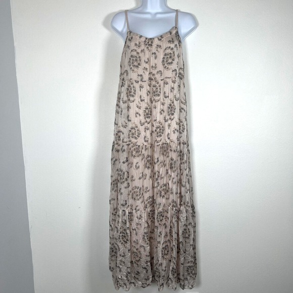Elena Baldi Womens Maxi Dress Sz M Tiered Silk Blend Lightweight Flowy Italian - Picture 1 of 12